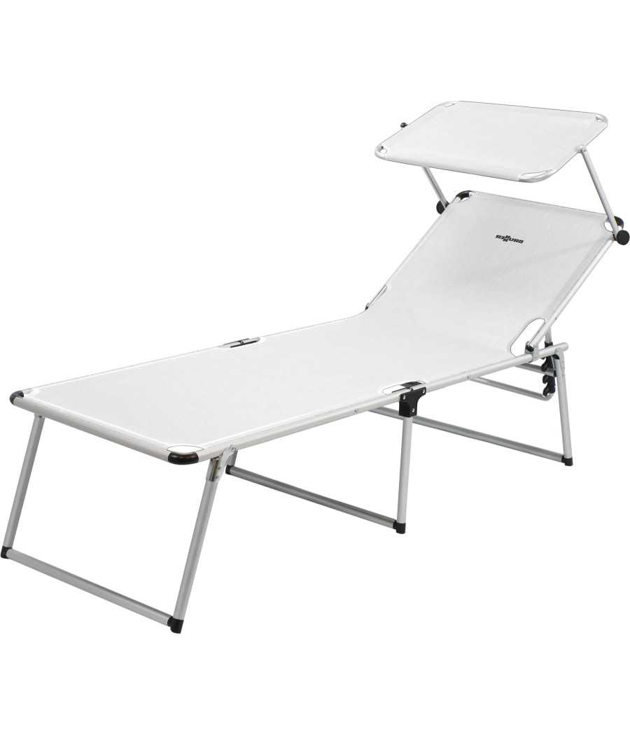 Brunner Malibu High – Lettino prendisole in alluminio con tessuto Syntex Plus bianco