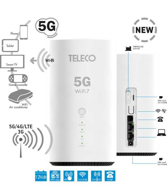 Router 5G WLT58EX Wi-Fi 7 Dual SIM 12V per Camper e Van
