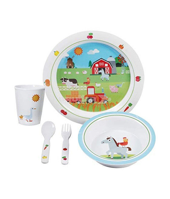 Set Farm Kids Boy, stoviglie in melamina per bimbi