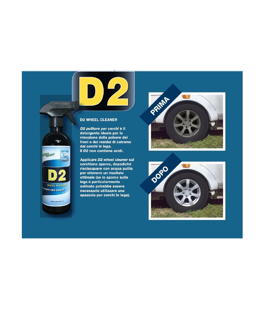 D2 WHEEL CLEANER PULITORE PER CERCHI 500 ML