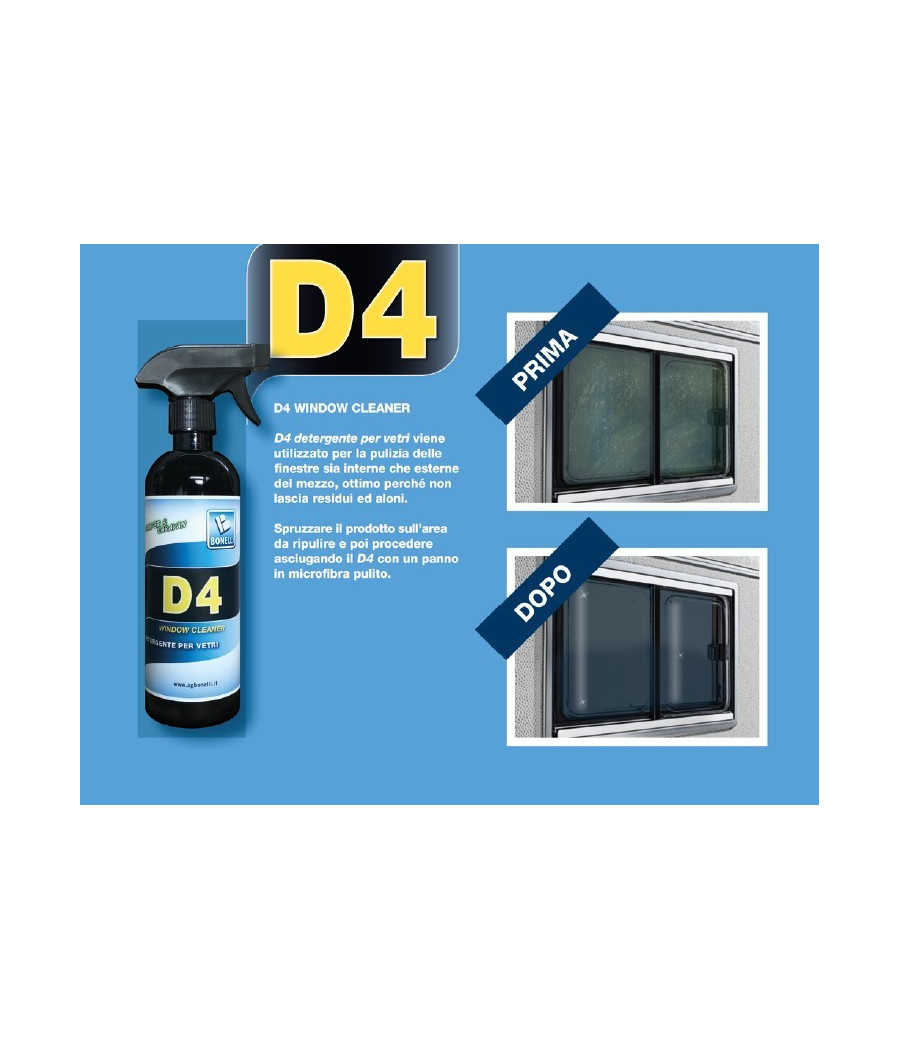 D4 WINDOW CLEANER DETERGENTE VETRI 500 ML