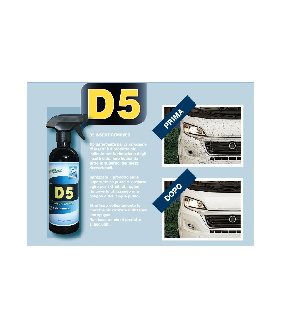 D5 INSECT REMOVER DETERGENTE RIMOZIONE INSETTI 500 ML