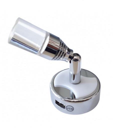 Faretto led con presa USB e luce notturna blu