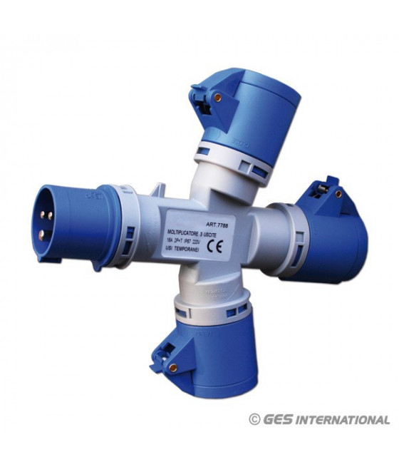Moltiplicatore a 3 vie IP44 16 A