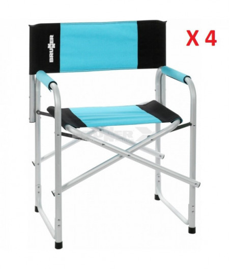 Set 4 pezzi sedie da regista Bravura AZZURRE