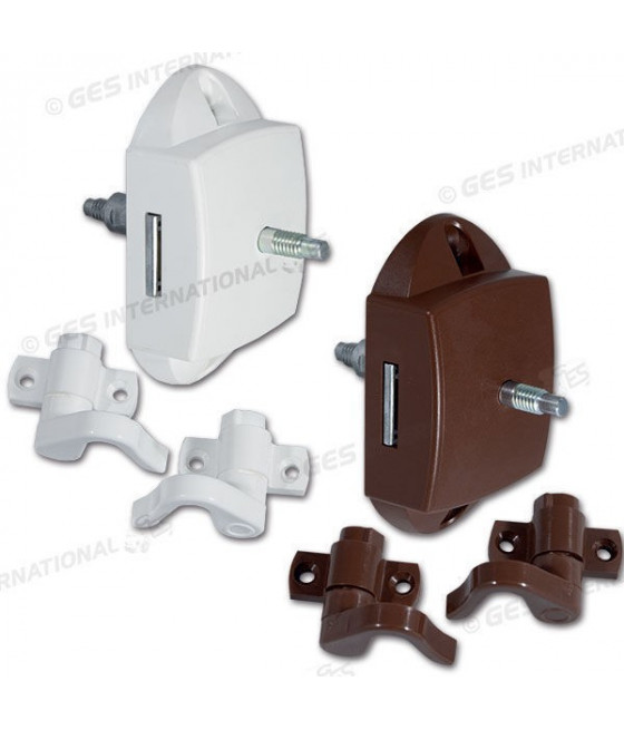 Push-lock bilaterale marrone con ganci