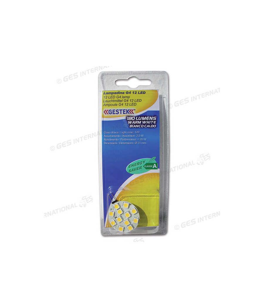 Lampadina 12 LED G4 bianco caldo - LUC013M