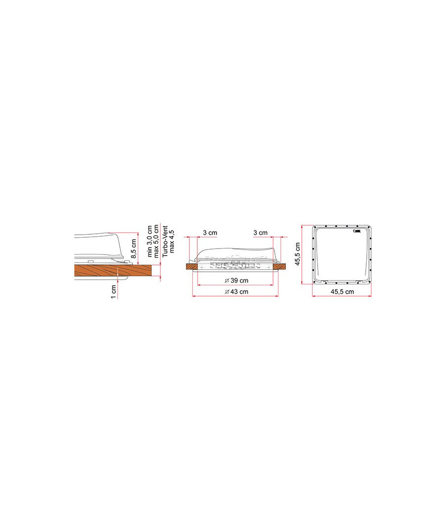 Oblò Fiamma Vent Crystal 40x40 con Zanzariera