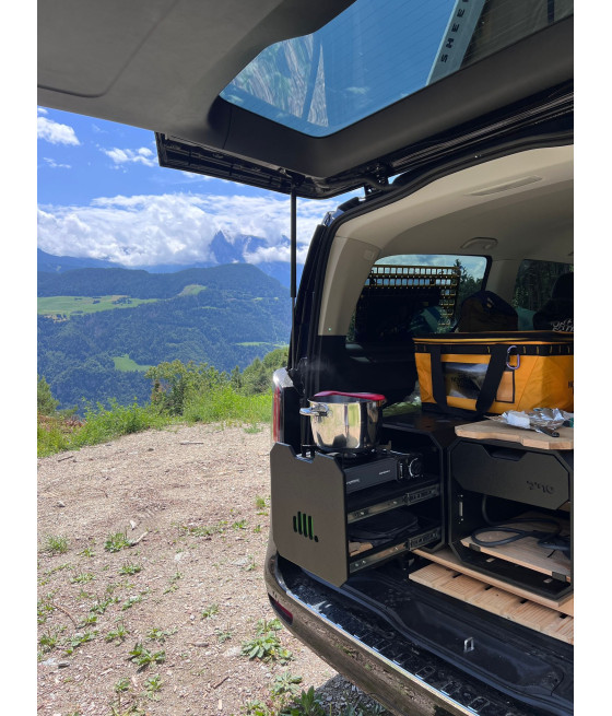 STOCK M2 – Modulo lavaggio e preparazione per campeggio auto, fuoristrada, tenda da tetto