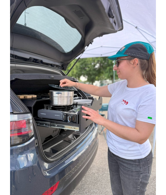 STOCK M2 – Modulo lavaggio e preparazione per campeggio auto, fuoristrada, tenda da tetto