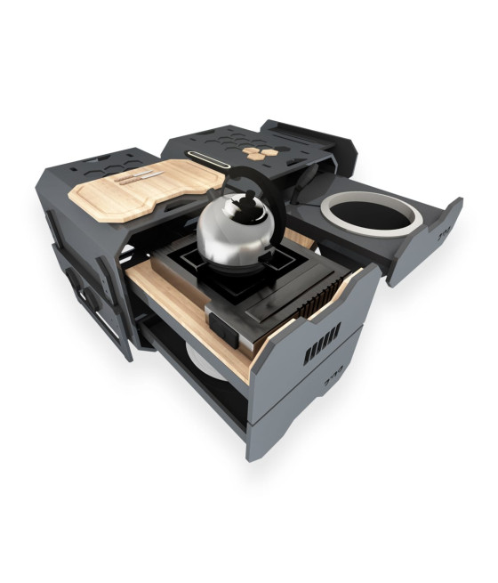 Bundle STOCK M1 + STOCK M2 – Cucina e lavaggio per camperizzazione auto, fuoristrada, tenda da tetto