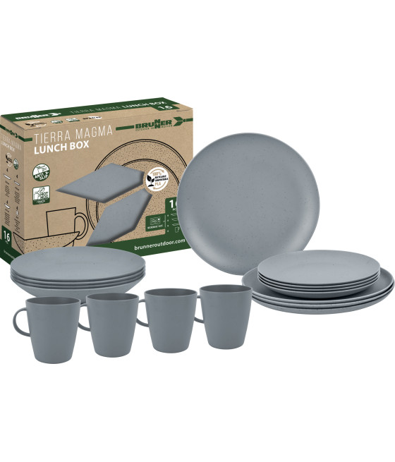 Set stoviglie PLA Tierra Magma 16 pz Brunner – Microonde