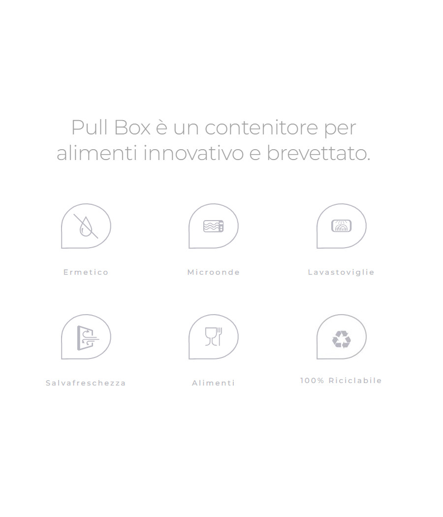 Contenitore ERMETICO per alimenti quadrato pervinca OMADA PULL BOX