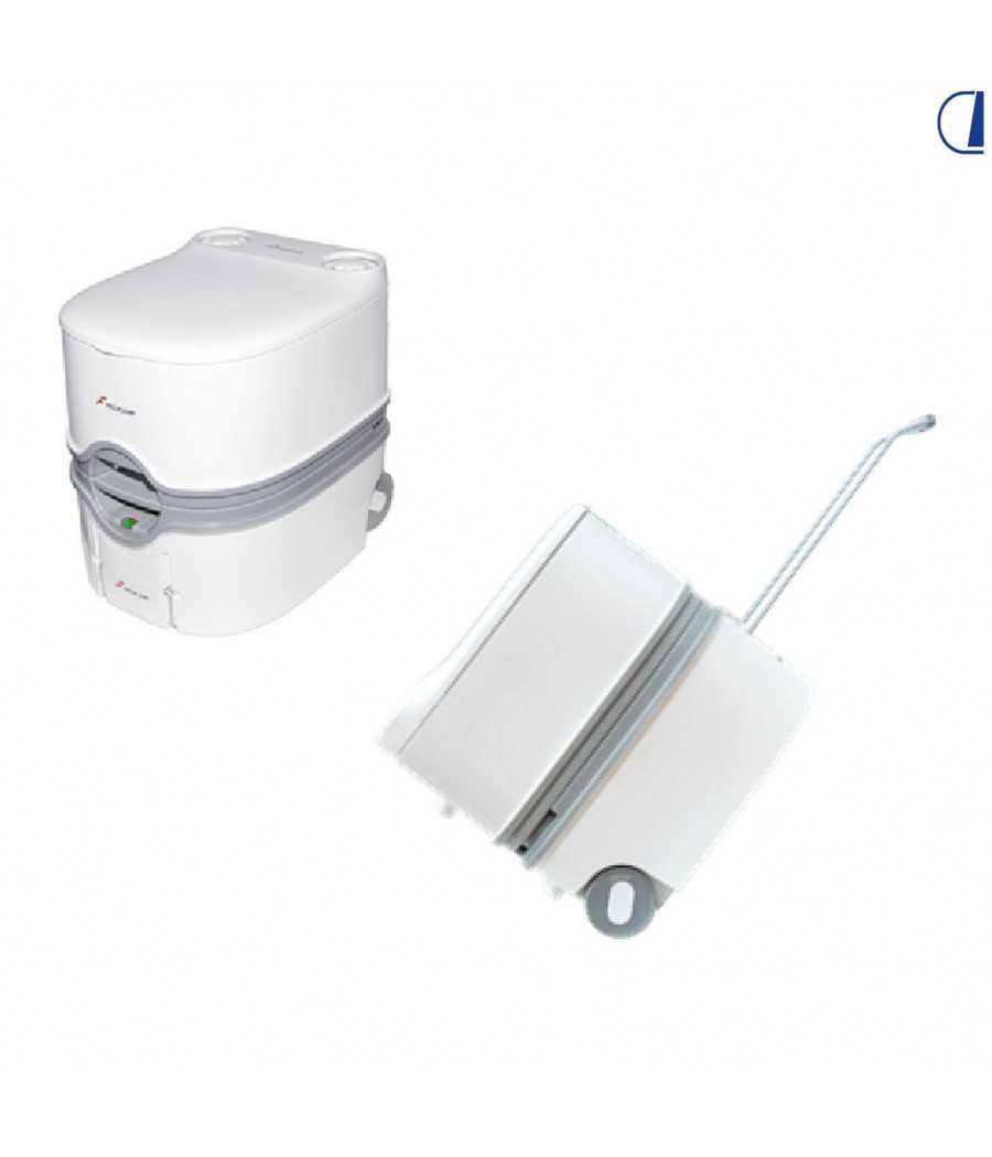 WC Portatile 20 Litri con Seduta Alta Ruote e Sciacquone