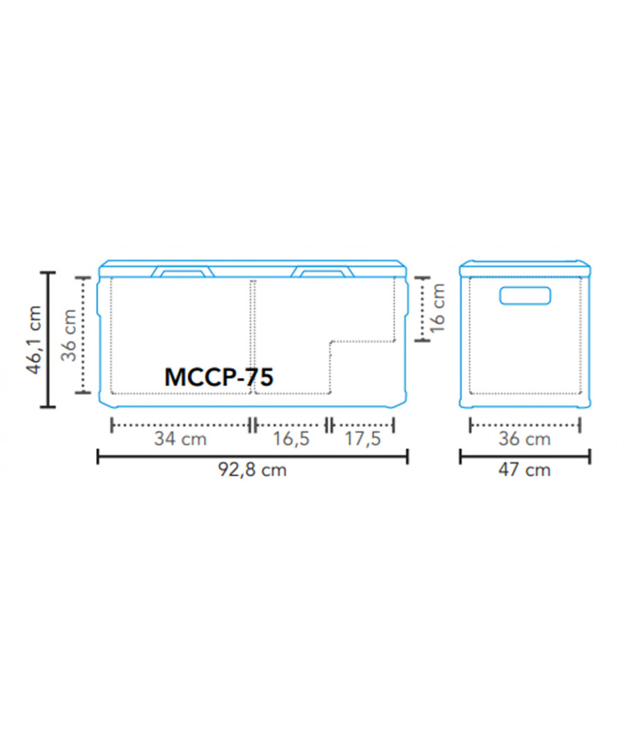 Frigorifero Compressore Mestic MCCP-75 Dual Zone 75L | Intercar