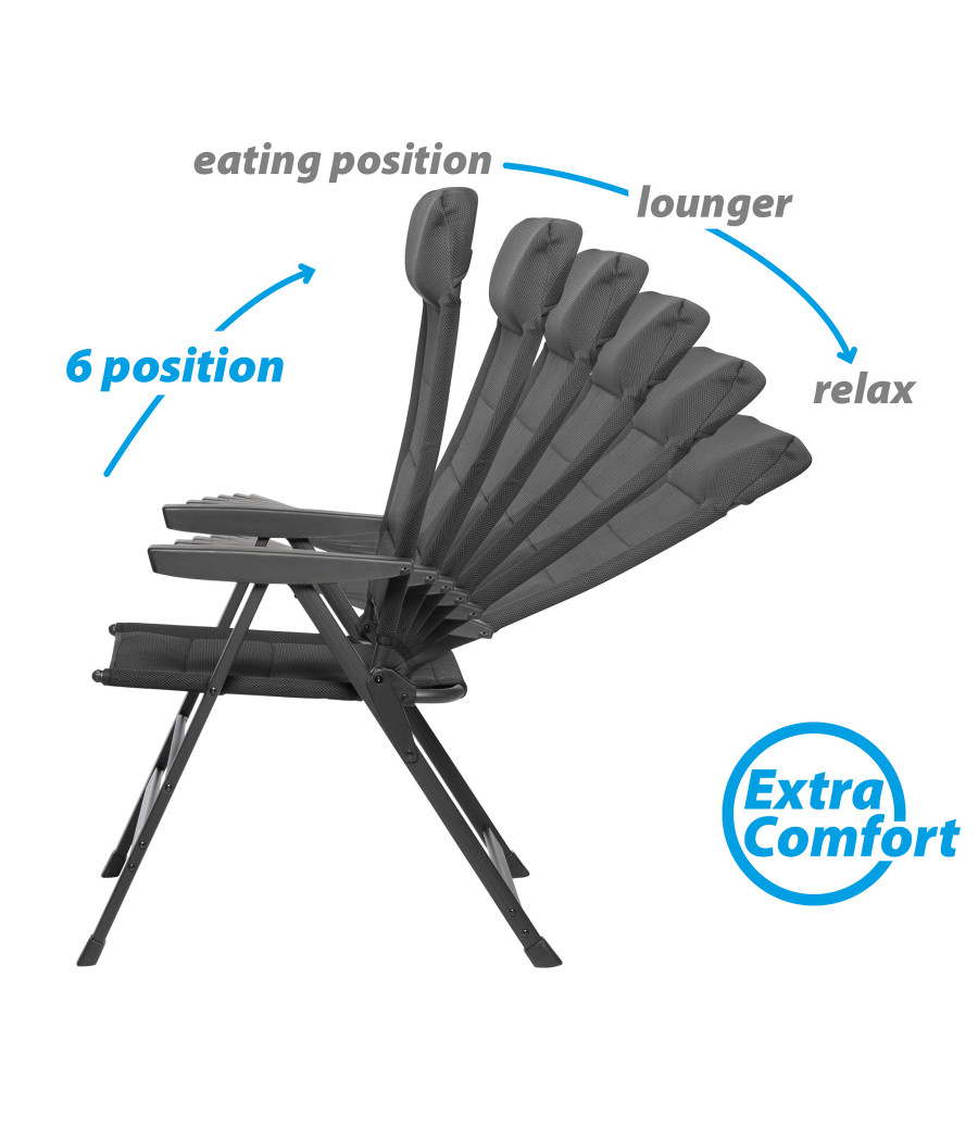 Brunner Skye 3D – Sedia pieghevole in alluminio con tessuto 3D traspirante (nero)