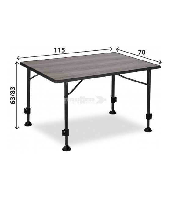 Tavolo Brunner Linear Greywood 115 Regolabile Campeggio