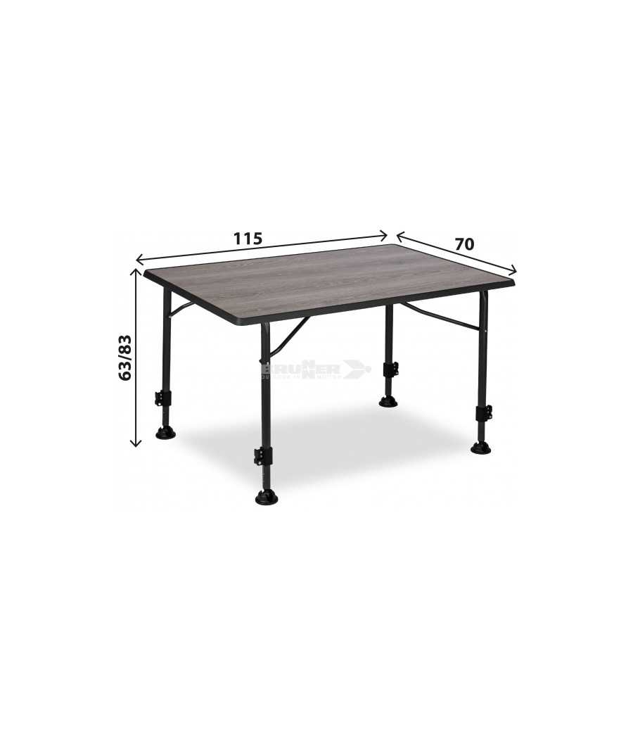 Tavolo Brunner Linear Greywood 115 Regolabile Campeggio