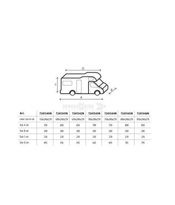Brunner Camper Cover Design 12M – Copertura 650–700 cm in TNT 4 strati