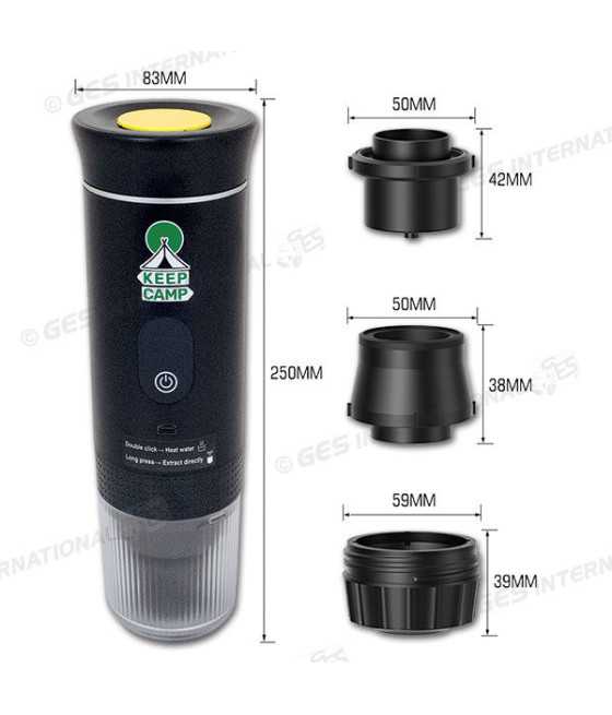 Macchina caffè portatile a batteria camper USB‑C 20 bar